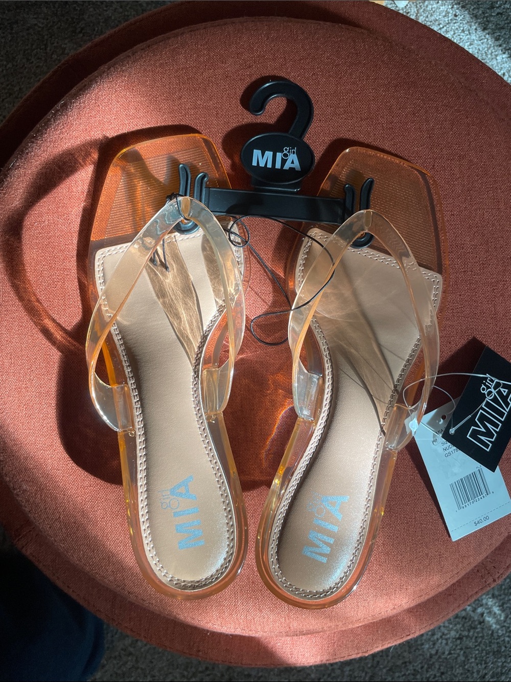 MIA Transparent Amber Thong Sandals